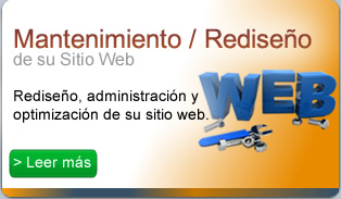Mantenimiento - Rediseño de su Sitio Web: Rediseño, administración y optimización de página web.